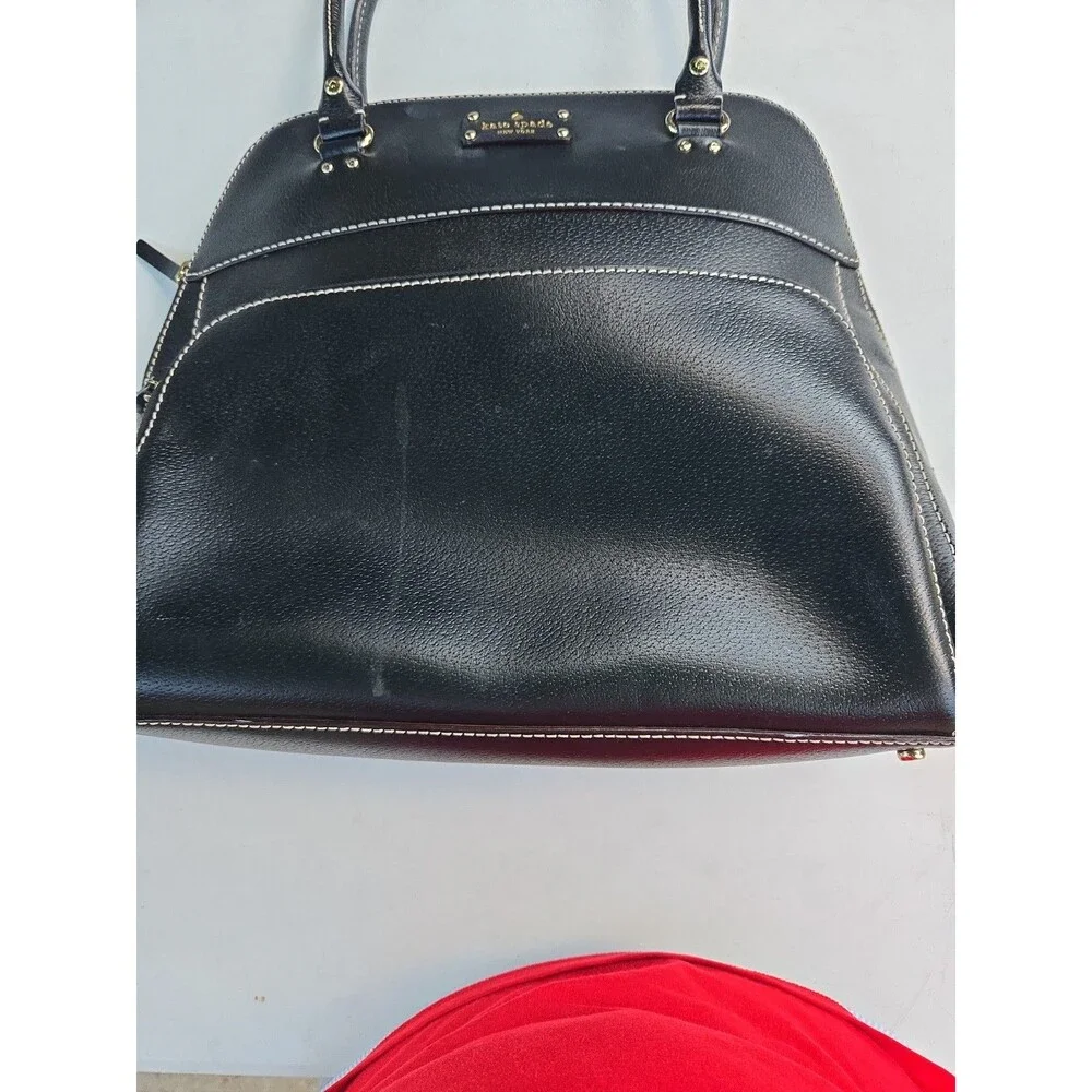 Kate Spade Black Leather Tote With Zip Front Pocket